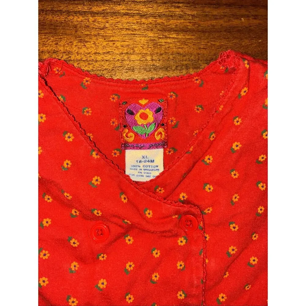Vintage Baby Gap Romper Floral 90s Or Y2K 100% Cotton 18-24 Months